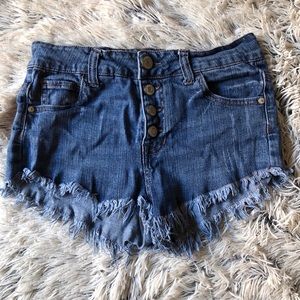 Distressed High Waisted Shorts